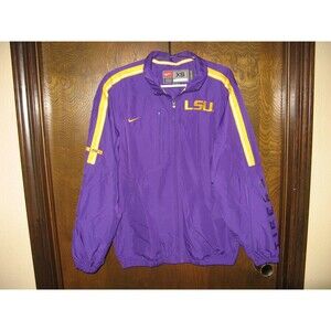 Mens Nike Authentic LSU Tigers Purple & Yellow Athletic Wind Track Jacket Sz XS